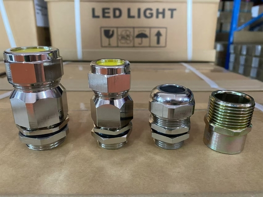 Kuningan Ex Proof Kabel Gland Untuk 6-12mm Kabel Dengan ATEX IECEx INMETRO