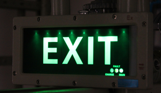 Kelas 1 Div 2 Pencahayaan darurat 3 W Tanda Ex-proof Exit untuk lingkungan berbahaya