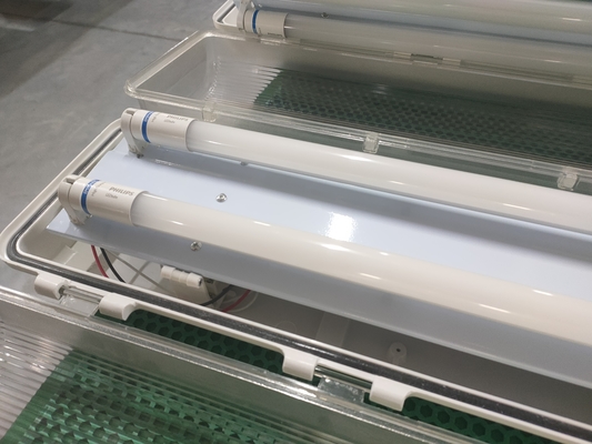 Bahan GRP Kekuatan Tinggi 600mm Ex-proof Lampu Linier Anti-Lapuran Lampu Fluoresen Untuk Keamanan Industri