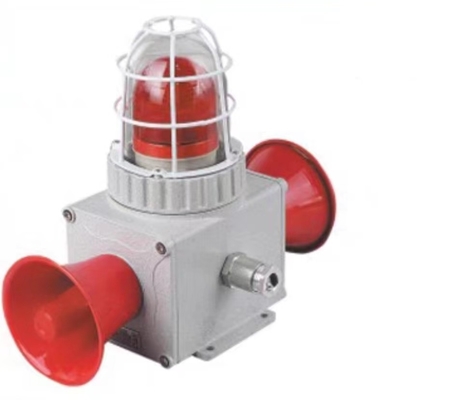 Aluminium Alloy Shell Proof Explosion Alarm Audible dan Visual Dengan Sumber Led Cocok untuk Zona1,2 &amp; 21,22