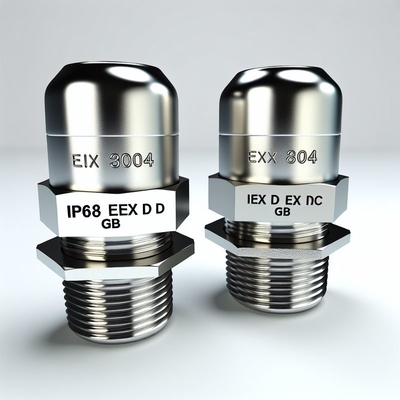 Ex Proof Cable Gland IP68 Ex D IIC Gb Panjang benang 8mm Sertifikat CE ROHS ISO9001