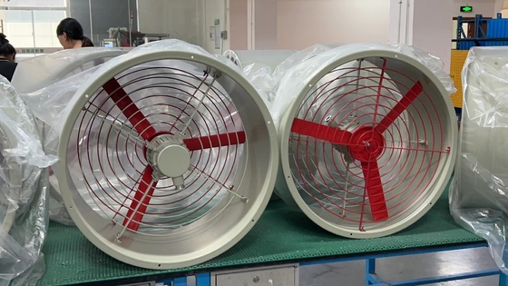 Motor tahan ledakan 220v/380v IP54 dipasang di dinding kipas aksial diameter 200-750mm untuk lingkungan gas eksplosif