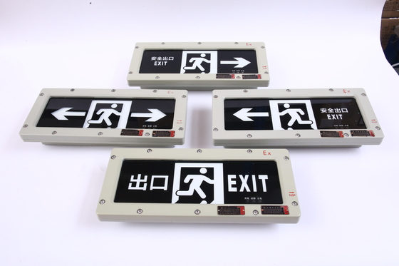 3W Wall Mount Explosion Proof LED Exit Sign Light AC/DC Aluminium Alloy 220V 24/36V