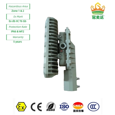 Lampu jalan LED ExProof yang diberi rating ATEX WF2 IP66 manik-manik CREE Untuk Zona 1 Lapangan Minyak/Lautan 180lm/w 295≤V