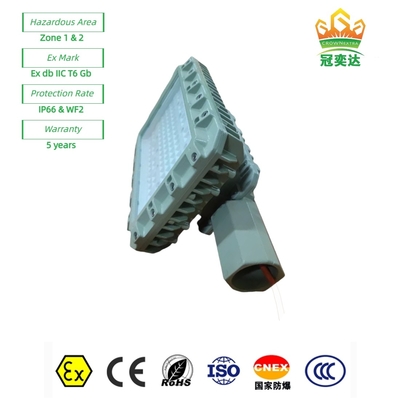 Lampu jalan LED ExProof yang diberi rating ATEX WF2 IP66 manik-manik CREE Untuk Zona 1 Lapangan Minyak/Lautan 180lm/w 295≤V