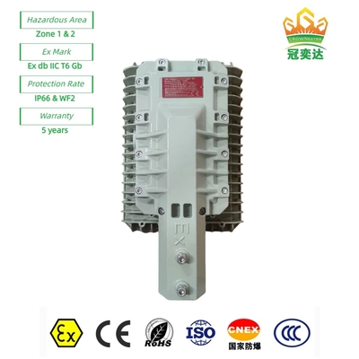Lampu jalan LED ExProof yang diberi rating ATEX WF2 IP66 manik-manik CREE Untuk Zona 1 Lapangan Minyak/Lautan 180lm/w 295≤V