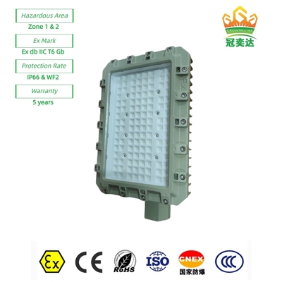 Lampu jalan LED ExProof yang diberi rating ATEX WF2 IP66 manik-manik CREE Untuk Zona 1 Lapangan Minyak/Lautan 180lm/w 295≤V