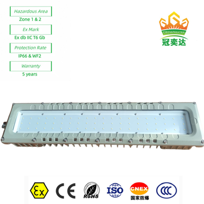 Lampu linear yang tahan panas ATEX IEC IP66 WF2 dengan lampu LED industri Lampu Laut 90-295V 100Watt