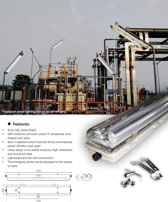 Lampu Tabung Fluorescent Tahan Ledakan | Disetujui ATEX/IECEx | Perlengkapan Anti-Ledakan IP66 untuk Zona Minyak, Gas & Kimia