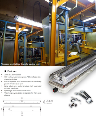 Lampu Fluorescent Linear Tahan Ledakan ATEX IECEx | Daya Tahan Tinggi, Sudut Sinar Lebar – Ideal untuk Pabrik Petrokimia & Pertambangan