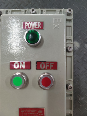 10mm tebal Proof Ledakan tahan api Control Sation Box IP66 Anti Korosi Disesuaikan Kabel Masuk Keandalan Tinggi Untuk Bandara Gas Staion ZONE1