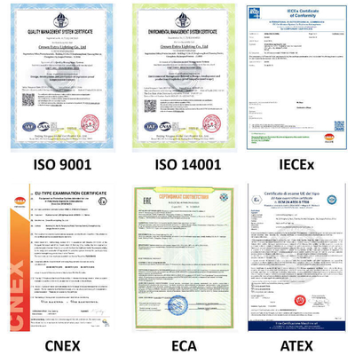 Lampu High Bay Tahan Ledakan Mount Flange Bersertifikasi ATEX IECEx RoHS Untuk Area Berbahaya