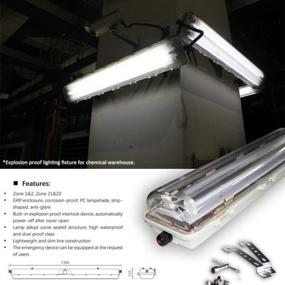 Lampu Tabung Fluorescent Tahan Ledakan | Disetujui ATEX/IECEx | Perlengkapan Anti-Ledakan IP66 untuk Zona Minyak, Gas & Kimia