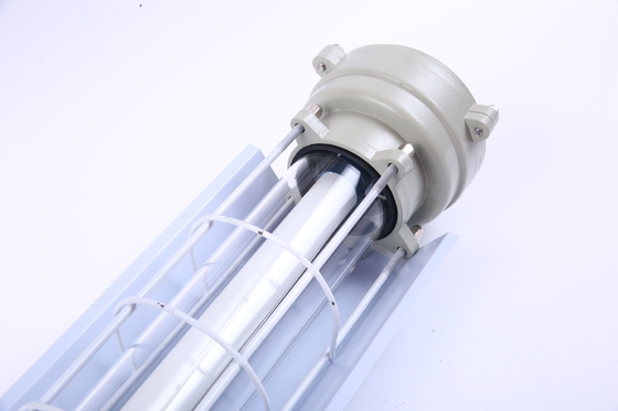 Untuk Lingkungan Basah Zona 21 dan 22 Tahan Korosi Ex Db Eb IIC T6 Gb, Ex Tb IIIC T80°C Db Perlengkapan Lampu LED Linear Tahan Ledakan ATEX yang Tahan Lama 100lm/w IP66