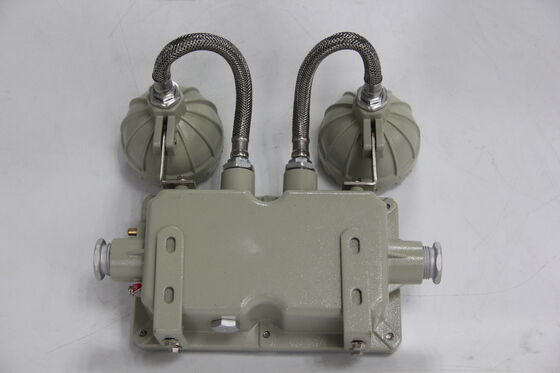 Lampu Darurat Cangkang Paduan Aluminium Anti Ledakan Kepala Ganda 220VAC/24VDC Keamanan IP66 Lampu LED