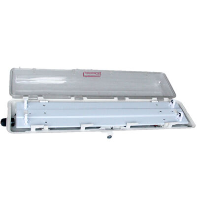 2 18w 2 36w Ledakan Proof Lampu Fluoresen seluruh Plastik GRP Desain sudut balok 120 140 derajat Sempurna untuk lingkungan kerja berbahaya